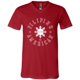 Filipino American White Sun Unisex Jersey V-Neck T-Shirt